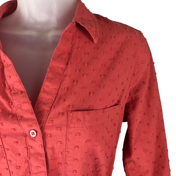 Women's Southern Tide "Kris" Swiss Dot Shirt Dress In Mineral Red. Size Small. - Picture 10 of 16